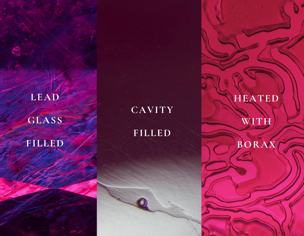 Fracture and cavity filling detection in gemstones